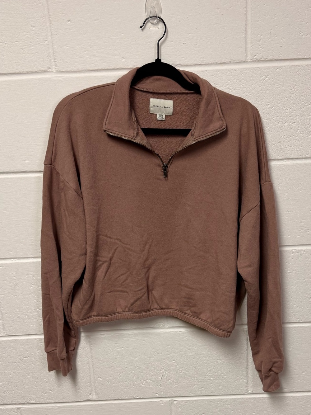 American Eagle Outfitters Mauve Half-Zip Pullover Sweater